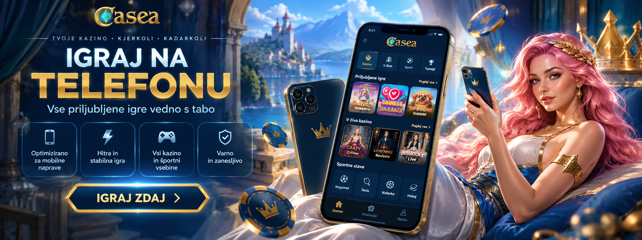 Kategorije iger Casea Casino